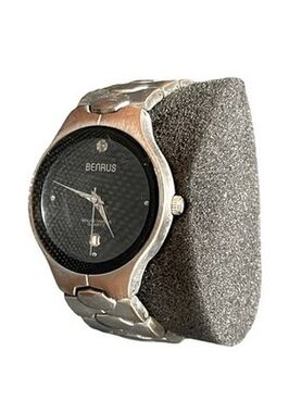 Vintage Benrus BNW745 Genuine Diamond Stainless Steel Bracelet Quartz Mens Watch